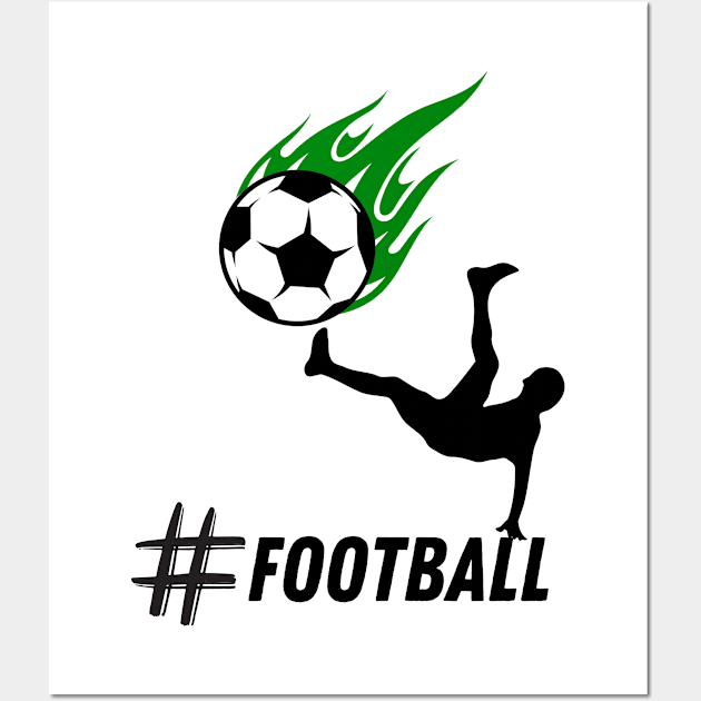 Green flame ball - Football player Wall Art by O.M design